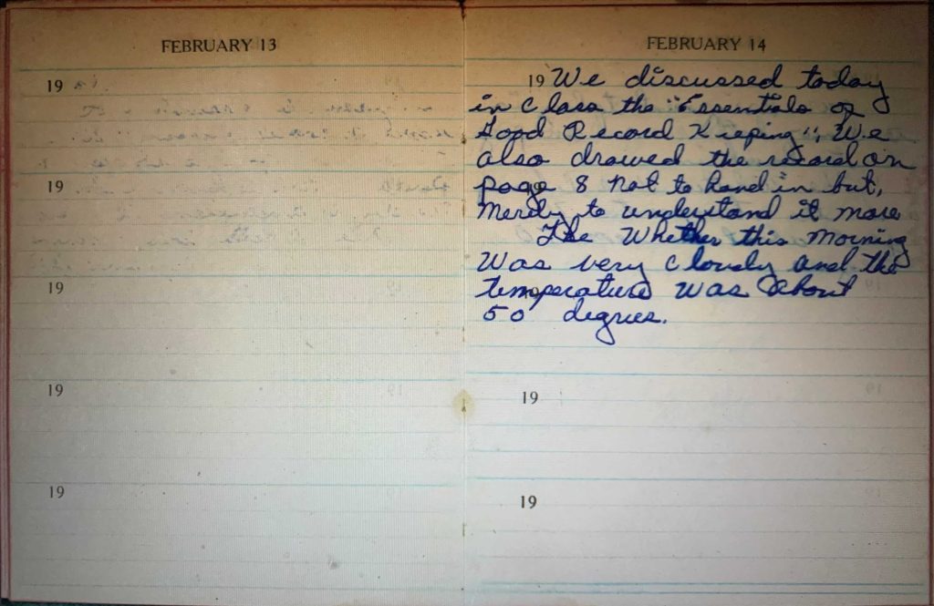 Diary from early 1940s.
